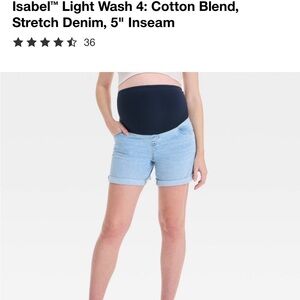 Isabel Maternity by Ingrid & Isabel Light Blue Jean Shorts